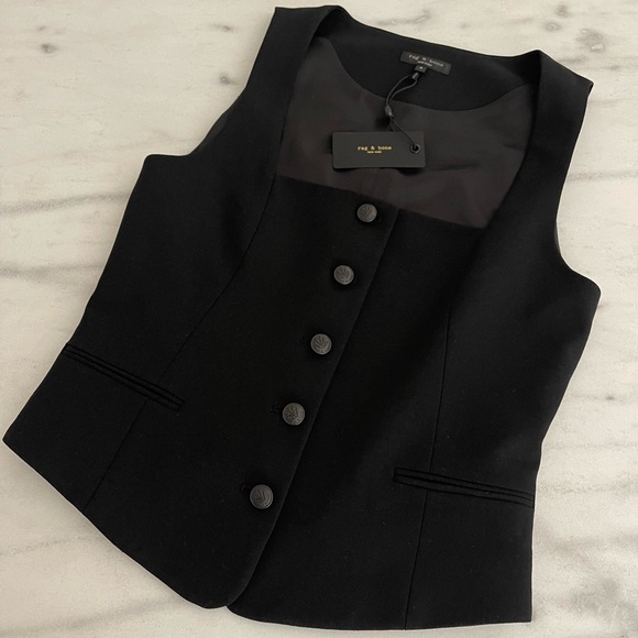 Rag & Bone Black Vest Women's size 4 - Picture 6 of 10